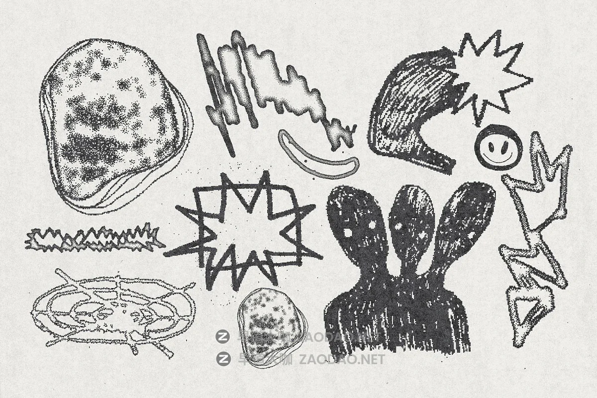 120款潮流手绘涂鸦街头艺术复古酸性抽象纹身符号插画ai矢量素材 120 Acidrawl Graphic Pack by Ivan Kamzyst插图3 120款潮流手绘涂鸦街头艺术复古酸性抽象纹身符号插画ai矢量素材 120 Acidrawl Graphic Pack by Ivan Kamzyst插图3