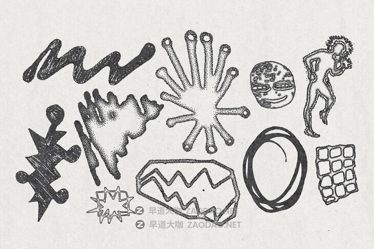 120款潮流手绘涂鸦街头艺术复古酸性抽象纹身符号插画ai矢量素材 120 Acidrawl Graphic Pack by Ivan Kamzyst插图2 120款潮流手绘涂鸦街头艺术复古酸性抽象纹身符号插画ai矢量素材 120 Acidrawl Graphic Pack by Ivan Kamzyst插图2