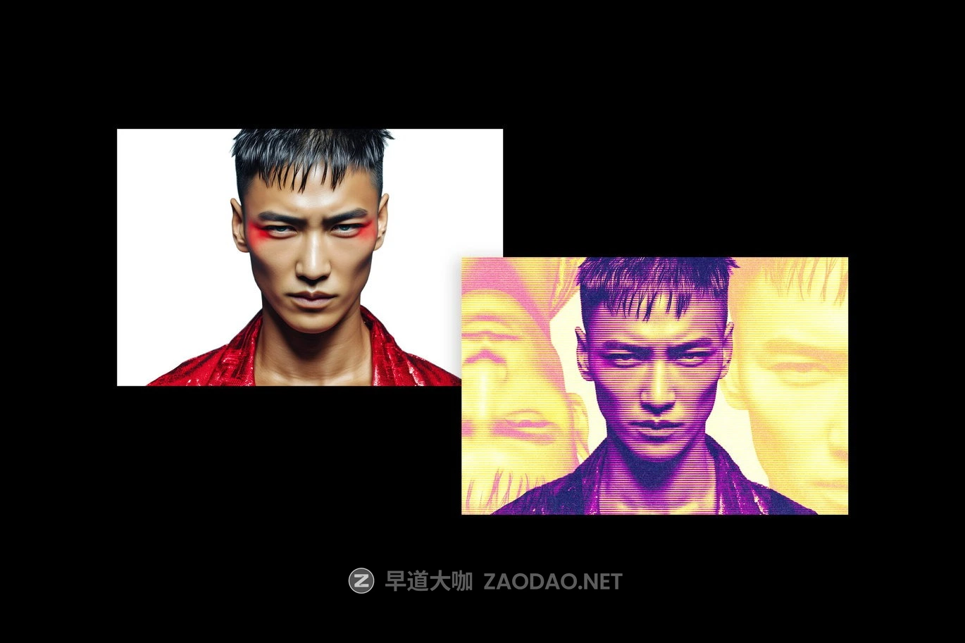 复古条纹燥点双重曝光照片效果ps特效滤镜样机 Color Double Exposure Effect插图1 复古条纹燥点双重曝光照片效果ps特效滤镜样机 Color Double Exposure Effect插图1