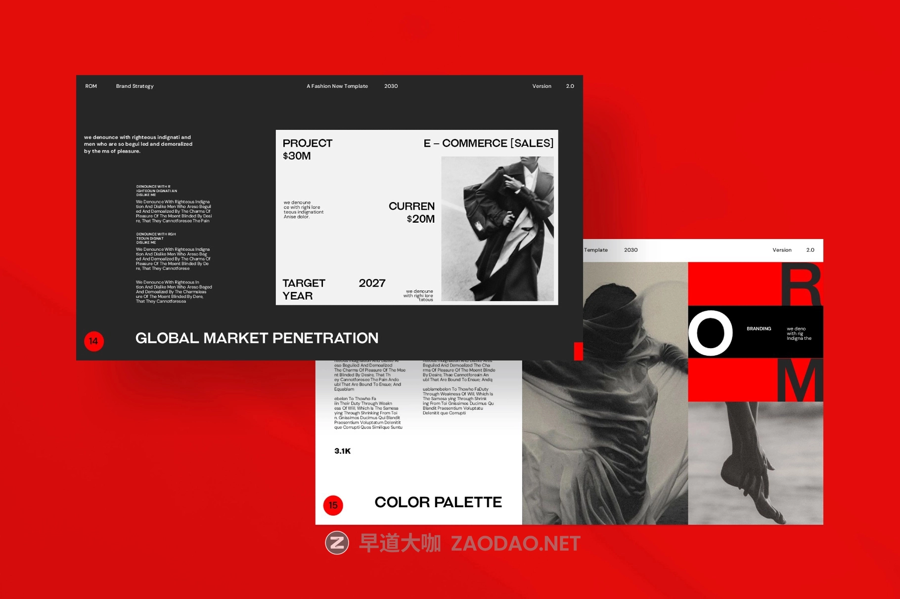 时尚简约品牌营销策划演示文稿设计ppt/keynote模版 Rom Brand Strategy Presentation Template插图3 时尚简约品牌营销策划演示文稿设计ppt/keynote模版 Rom Brand Strategy Presentation Template插图3