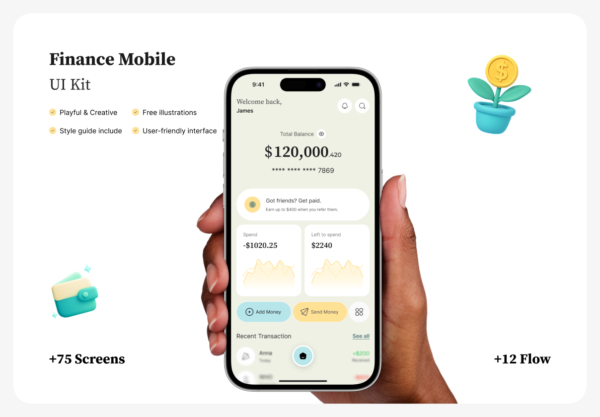 75+瓶金融科技电子钱包财务管理app应用程序ui界面设计figma模板素材 Fonio – Finance Mobile特色图 75+瓶金融科技电子钱包财务管理app应用程序ui界面设计figma模板素材 Fonio – Finance Mobile