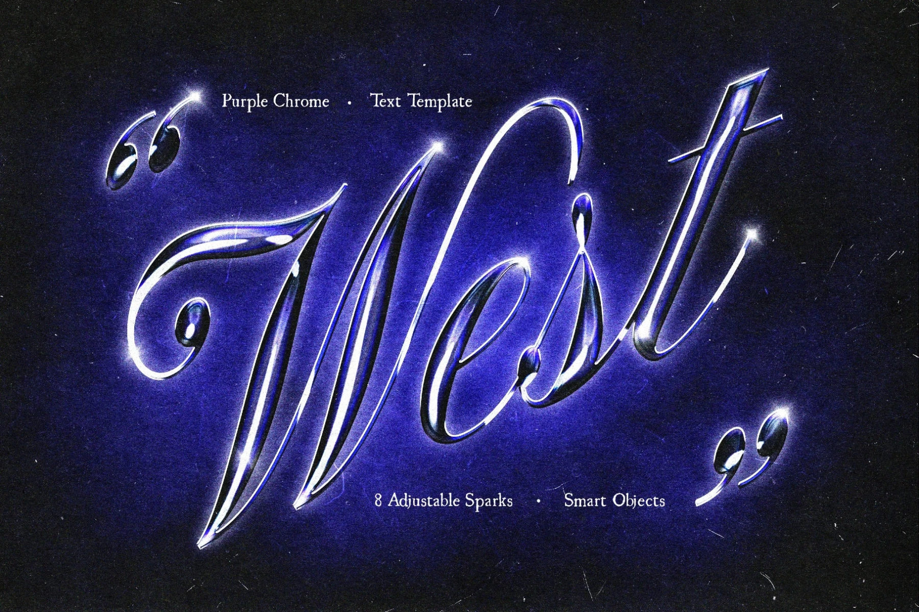 深色边缘光晕发光金属镀铬3D立体标题logo字体设计ps特效样机模板 Dark Purple Chrome Text Effect特色图 深色边缘光晕发光金属镀铬3D立体标题logo字体设计ps特效样机模板 Dark Purple Chrome Text Effect