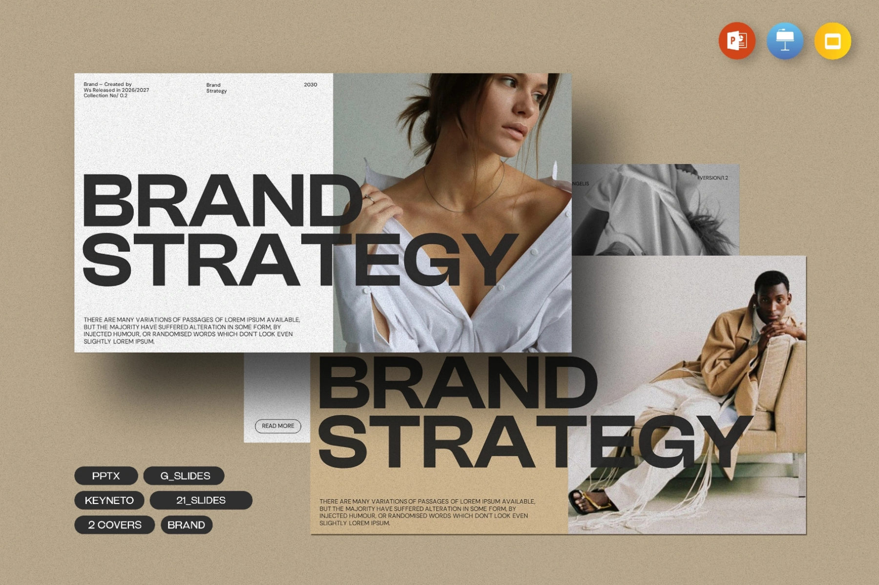 21页创意服装品牌策划提案作品集设计ppt/keynote模板素材 Brand Strategy Presentation Template特色图 21页创意服装品牌策划提案作品集设计ppt/keynote模板素材 Brand Strategy Presentation Template