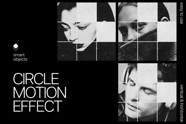 复古半调马赛克照片效果ps特效滤镜样机 Circle Motion Photo Effect特色图 复古半调马赛克照片效果ps特效滤镜样机 Circle Motion Photo Effect