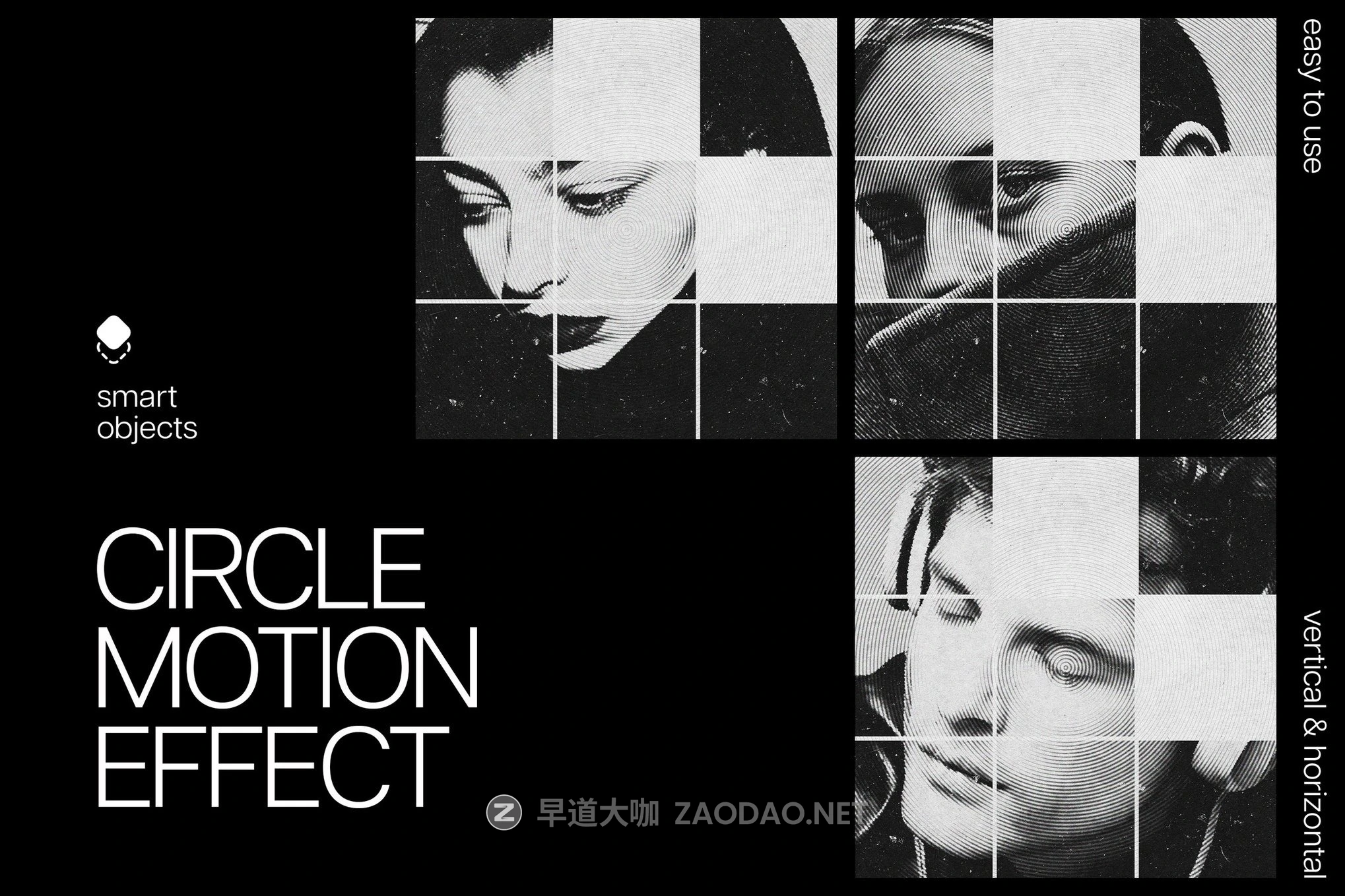 复古半调马赛克照片效果ps特效滤镜样机 Circle Motion Photo Effect插图 复古半调马赛克照片效果ps特效滤镜样机 Circle Motion Photo Effect插图