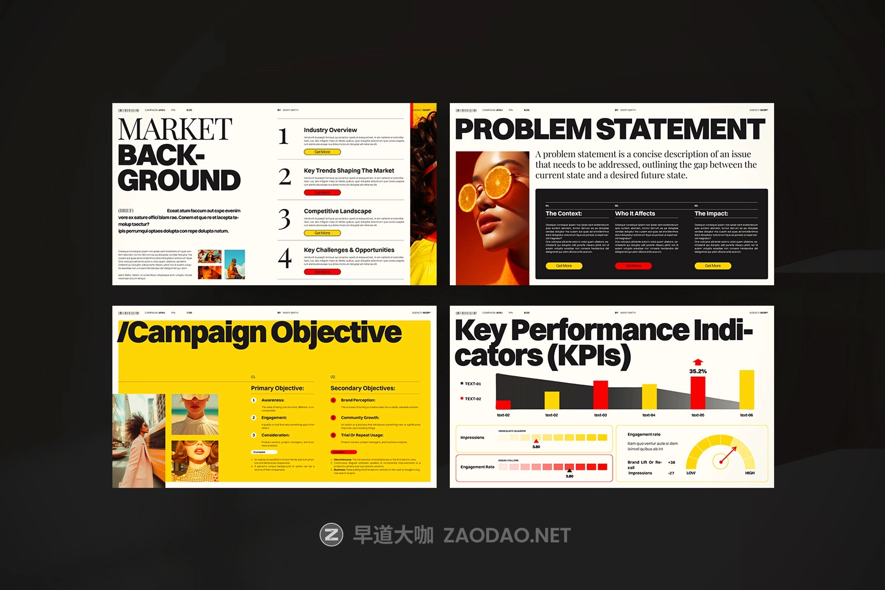 时尚创意品牌营销策划演示文稿设计ppt/keynote模版 Creative Brief Campaign Presentation Template插图9 时尚创意品牌营销策划演示文稿设计ppt/keynote模版 Creative Brief Campaign Presentation Template插图9