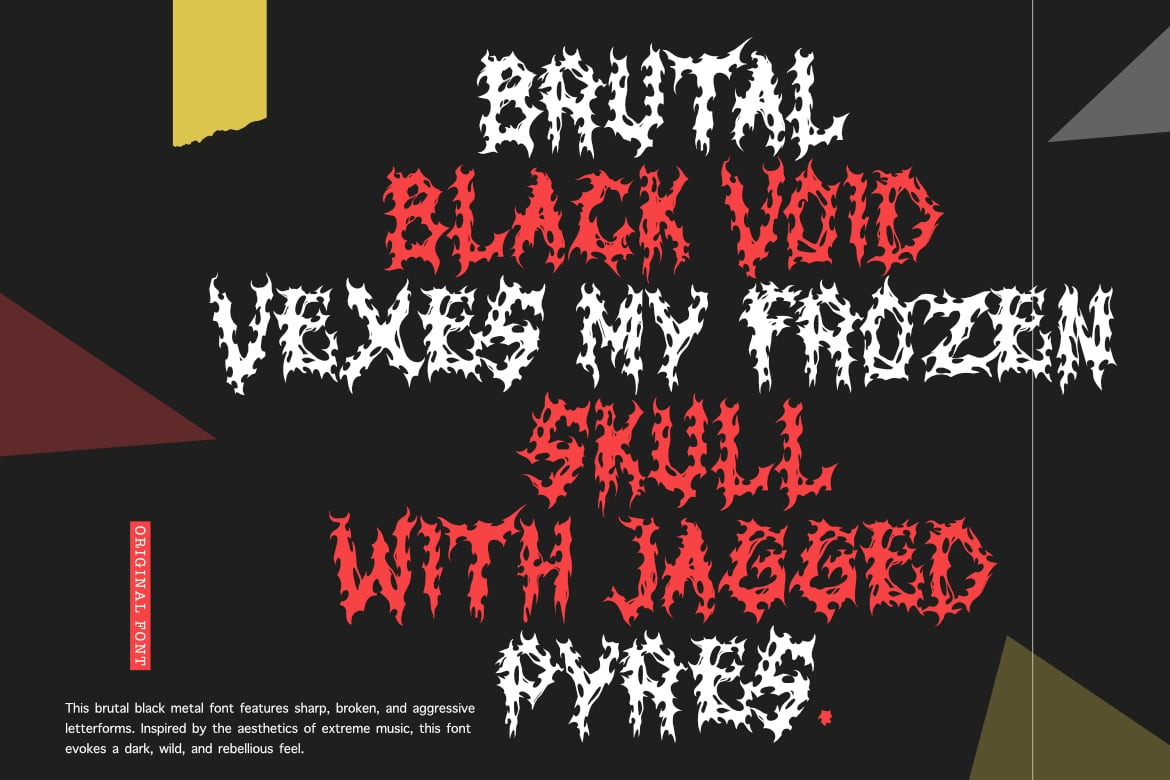 黑色重金属美学品牌海报徽标设计装饰英文字体安装包 Black Domed – Brutal Black Metal Display Font插图2 黑色重金属美学品牌海报徽标设计装饰英文字体安装包 Black Domed – Brutal Black Metal Display Font插图2