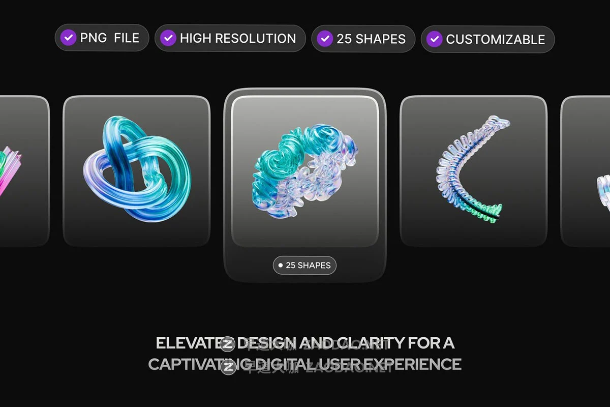 25款未来科幻3d立体y2k多彩玻璃水晶几何图形png免抠图设计素材 3D Y2K Futuristic Glass Shape插图2 25款未来科幻3d立体y2k多彩玻璃水晶几何图形png免抠图设计素材 3D Y2K Futuristic Glass Shape插图2