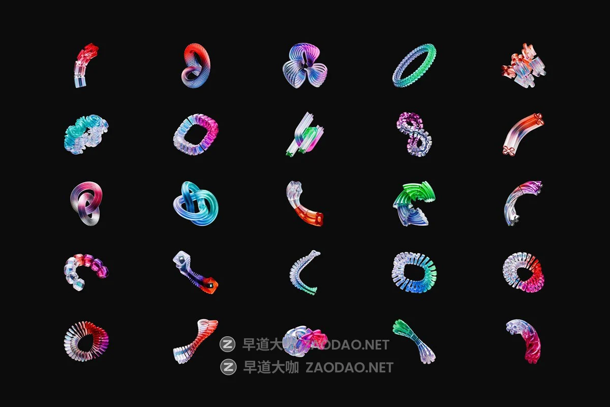 25款未来科幻3d立体y2k多彩玻璃水晶几何图形png免抠图设计素材 3D Y2K Futuristic Glass Shape插图5 25款未来科幻3d立体y2k多彩玻璃水晶几何图形png免抠图设计素材 3D Y2K Futuristic Glass Shape插图5