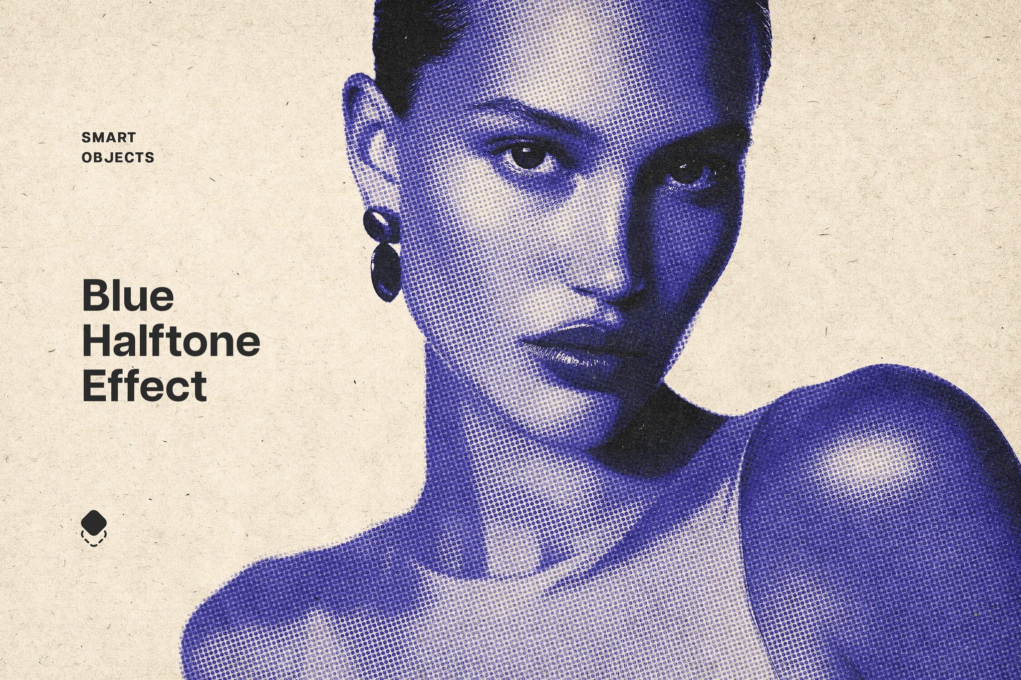 蓝色半调划痕照片效果ps特效滤镜样机 Blue Halftone Photo Effect特色图 蓝色半调划痕照片效果ps特效滤镜样机 Blue Halftone Photo Effect