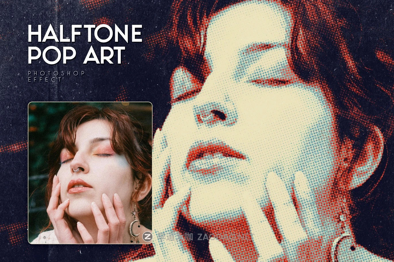 复古半调波谱艺术漫画照片效果ps特效滤镜样机 Halftone Pop Art Photo Effect插图1 复古半调波谱艺术漫画照片效果ps特效滤镜样机 Halftone Pop Art Photo Effect插图1