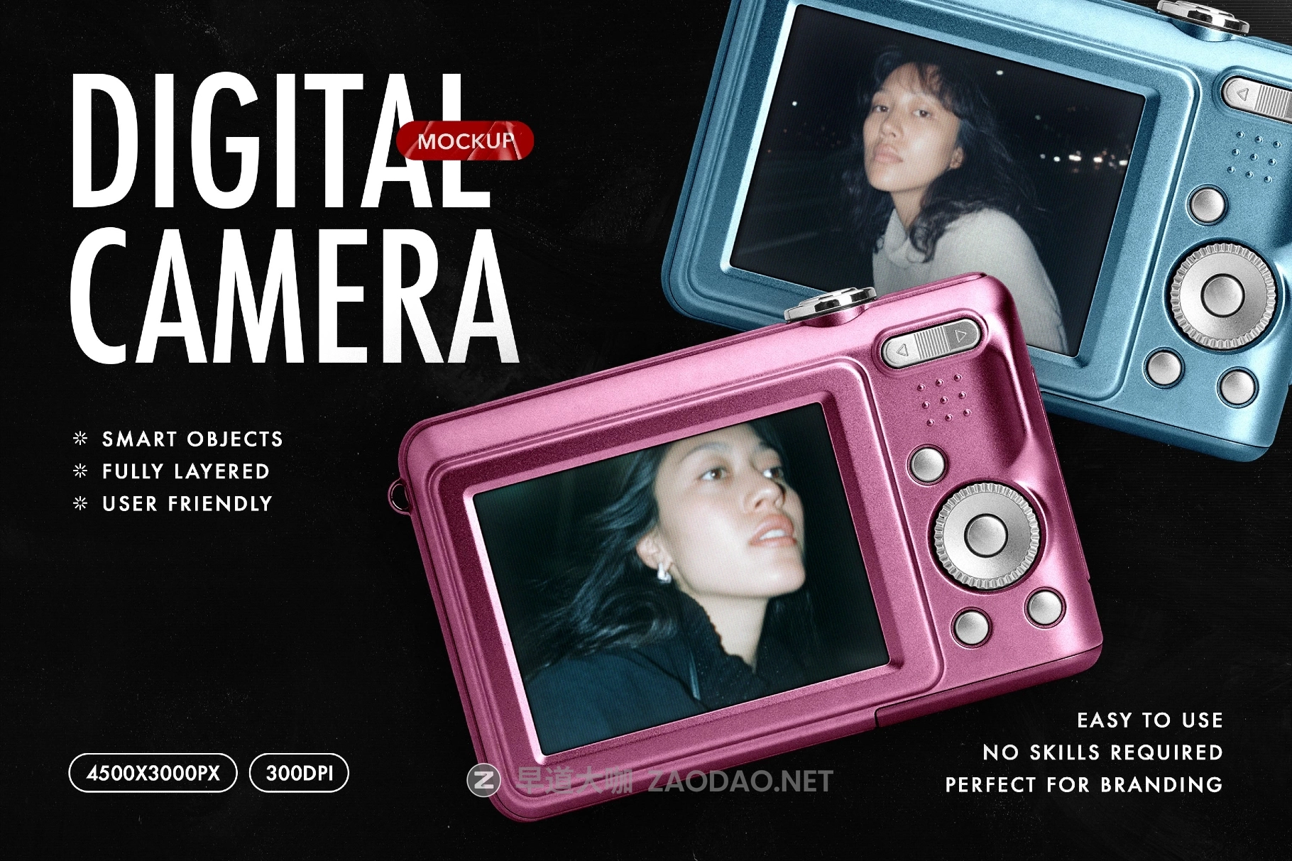 复古怀旧数码相机屏幕演示作品集贴图PS样机模板设计素材 Colorful Pocket Camera Mockup插图 复古怀旧数码相机屏幕演示作品集贴图PS样机模板设计素材 Colorful Pocket Camera Mockup插图
