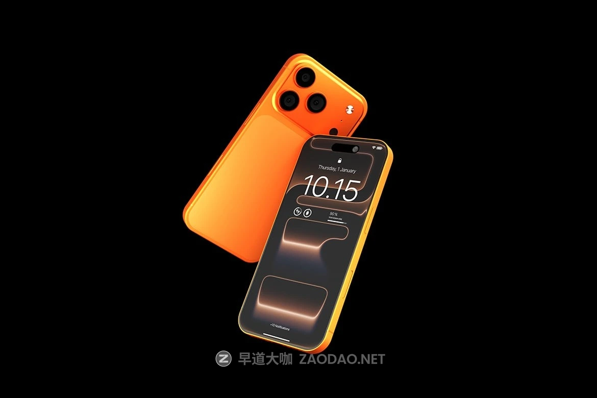 5款橙色ui界面广告作品设计苹果iPhone 17 Pro手机贴图样机psd模板素材 Realistic Dark iPhone 17 Pro Mockup插图1 5款橙色ui界面广告作品设计苹果iPhone 17 Pro手机贴图样机psd模板素材 Realistic Dark iPhone 17 Pro Mockup插图1
