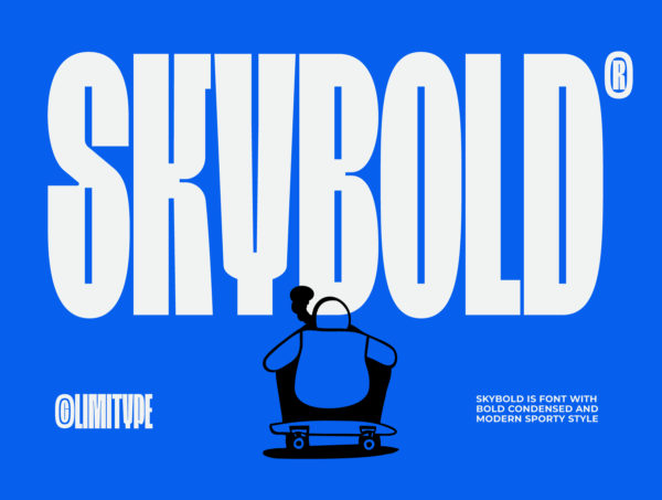 现代时尚杂志海报标题设计粗体无衬线英文字体安装包 Skybold