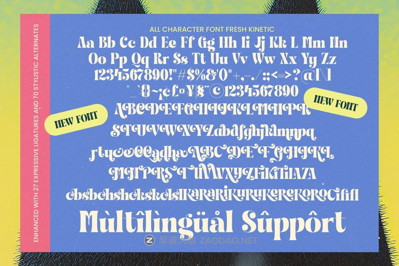 现代复古品牌海报包装设计衬线英文字体安装包 Fresh Kinetic – Modern Display Font插图6 现代复古品牌海报包装设计衬线英文字体安装包 Fresh Kinetic – Modern Display Font插图6