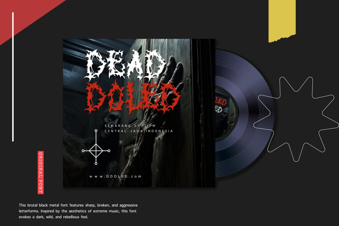 黑色重金属美学品牌海报徽标设计装饰英文字体安装包 Black Domed – Brutal Black Metal Display Font插图7 黑色重金属美学品牌海报徽标设计装饰英文字体安装包 Black Domed – Brutal Black Metal Display Font插图7