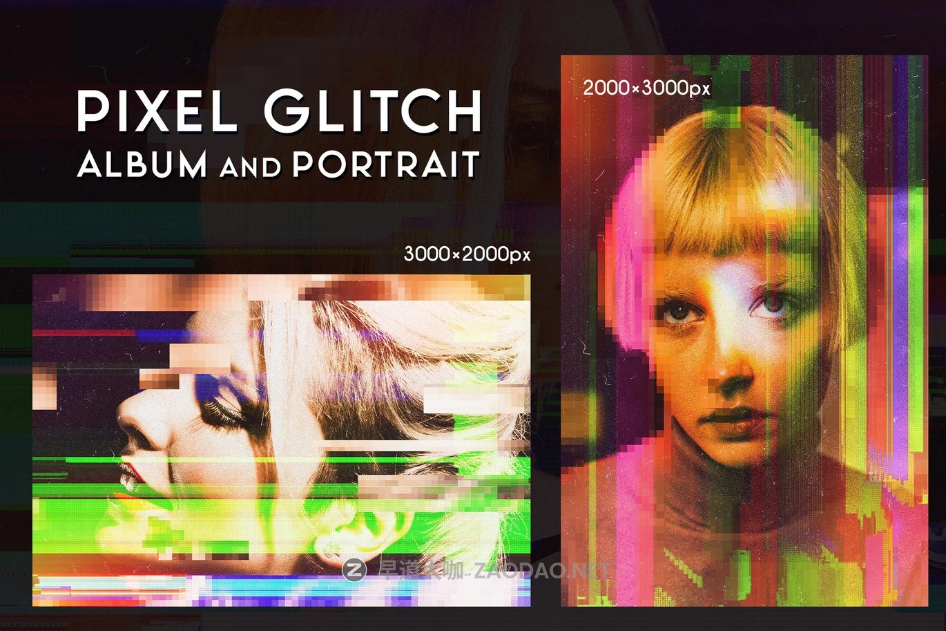 复古信号故障扭曲海报照片效果ps特效滤镜样机 Pixel Glitch Photo Effect插图4 复古信号故障扭曲海报照片效果ps特效滤镜样机 Pixel Glitch Photo Effect插图4