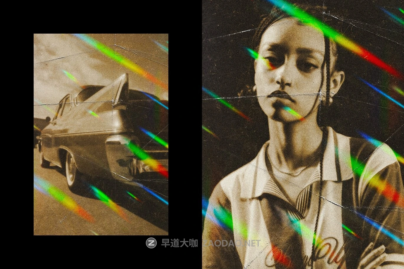 复古漏光颗粒折痕照片效果ps特效滤镜样机 Retro Light Leak Overlay Effect插图5 复古漏光颗粒折痕照片效果ps特效滤镜样机 Retro Light Leak Overlay Effect插图5