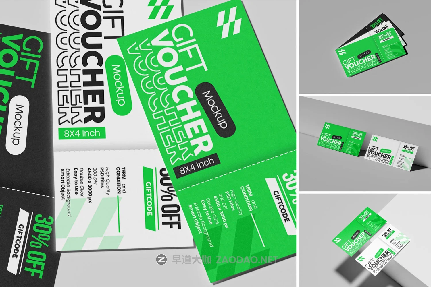 4款高品质8×4英寸礼品券优惠券电影票票券设计展示效果图psd样机mockup模型 8×4 Inch Gift Voucher Branding Mockup插图 4款高品质8×4英寸礼品券优惠券电影票票券设计展示效果图psd样机mockup模型 8×4 Inch Gift Voucher Branding Mockup插图