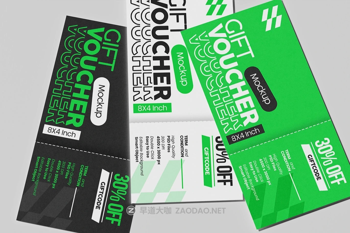 4款高品质8×4英寸礼品券优惠券电影票票券设计展示效果图psd样机mockup模型 8×4 Inch Gift Voucher Branding Mockup插图1 4款高品质8×4英寸礼品券优惠券电影票票券设计展示效果图psd样机mockup模型 8×4 Inch Gift Voucher Branding Mockup插图1