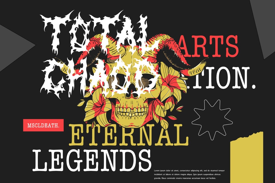 黑色重金属美学品牌海报徽标设计装饰英文字体安装包 Black Domed – Brutal Black Metal Display Font插图8 黑色重金属美学品牌海报徽标设计装饰英文字体安装包 Black Domed – Brutal Black Metal Display Font插图8