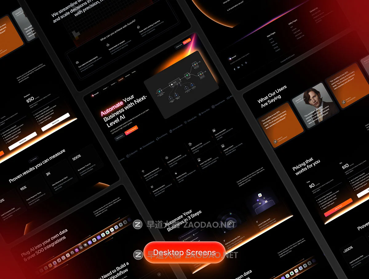 响应式暗黑AI智能自动化CRM系统SaaS服务订阅UI界面设计figma模板素材 AI Automation Platform – AutoAI插图5 响应式暗黑AI智能自动化CRM系统SaaS服务订阅UI界面设计figma模板素材 AI Automation Platform – AutoAI插图5