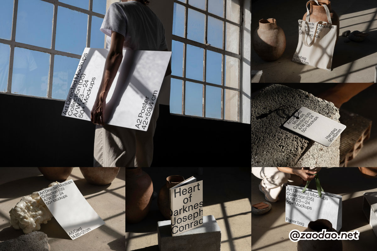 7款质感光阴海报手提袋书籍名片快递包装袋品牌vi设计ps展示效果图mockup样机素材 Art Directed Mockups – C05 Collection P3特色图 7款质感光阴海报手提袋书籍名片快递包装袋品牌vi设计ps展示效果图mockup样机素材 Art Directed Mockups – C05 Collection P3