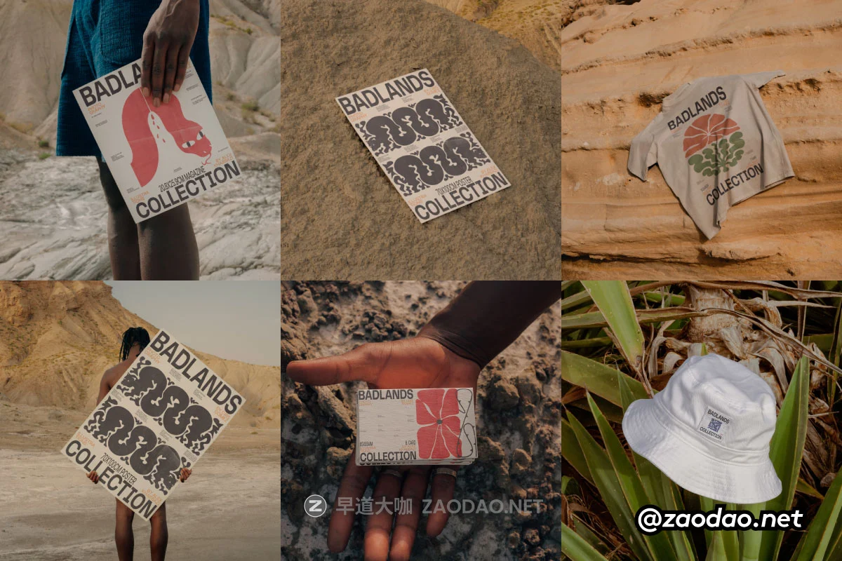 7款沙漠场景名片画册海报单页渔夫帽T恤vi设计贴图psd样机模板 Bendito Mockup – BADLANDS Collection P2插图 7款沙漠场景名片画册海报单页渔夫帽T恤vi设计贴图psd样机模板 Bendito Mockup – BADLANDS Collection P2插图