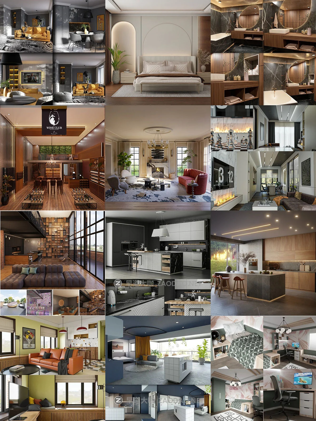 Blender卧室厨房客厅餐厅室内场景资产3D模型合集包 BlenderKit Scenes Pack插图6 Blender卧室厨房客厅餐厅室内场景资产3D模型合集包 BlenderKit Scenes Pack插图6