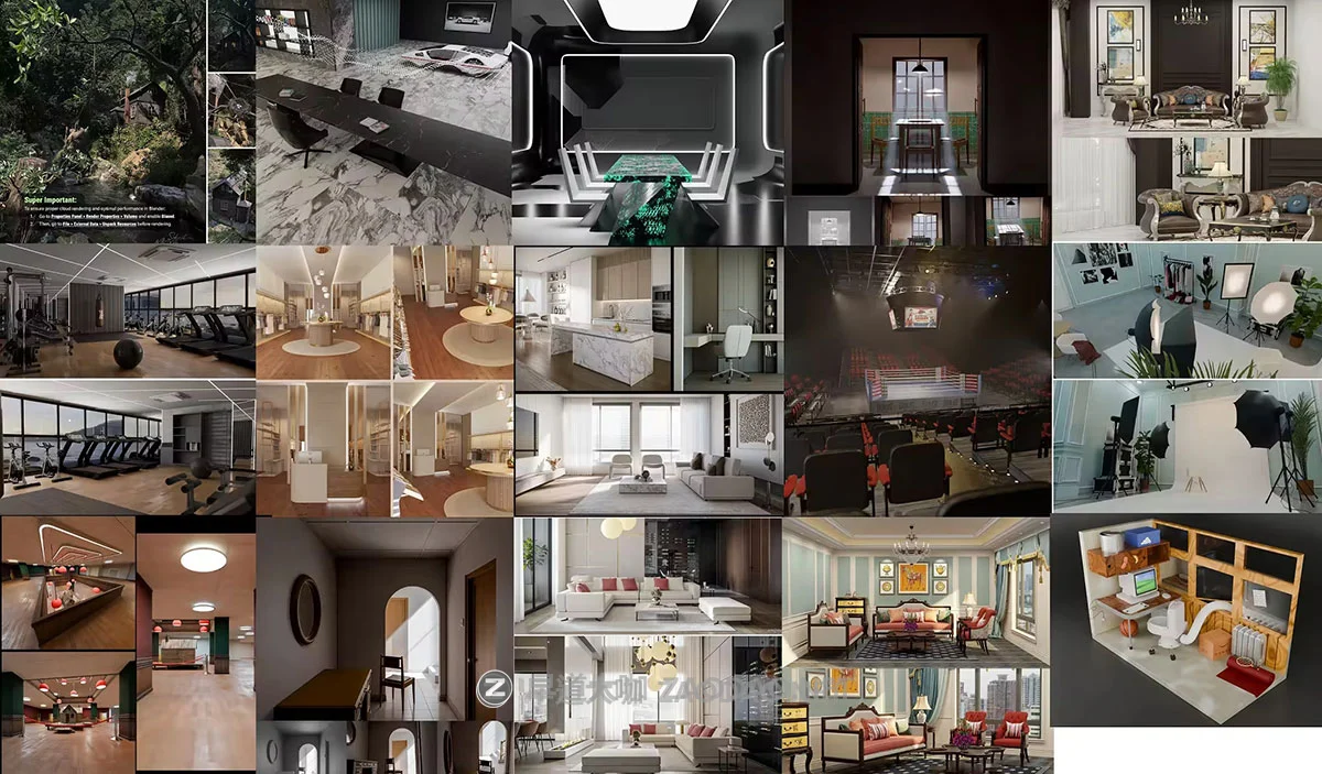 Blender卧室厨房客厅餐厅室内场景资产3D模型合集包 BlenderKit Scenes Pack插图1 Blender卧室厨房客厅餐厅室内场景资产3D模型合集包 BlenderKit Scenes Pack插图1