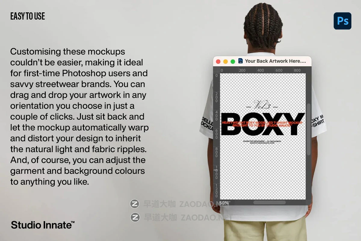 2款场景嘻哈超大男士T恤半袖印花logo设计ps贴图效果图样机模板 Boxy Modelled T-Shirt Mockup插图2 2款场景嘻哈超大男士T恤半袖印花logo设计ps贴图效果图样机模板 Boxy Modelled T-Shirt Mockup插图2