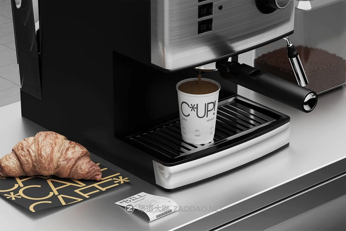 3款逼真咖啡品牌vi设计咖啡杯手提袋菜单票据展示贴图psd样机模板 Cafe Branding Mockup 004.插图1 3款逼真咖啡品牌vi设计咖啡杯手提袋菜单票据展示贴图psd样机模板 Cafe Branding Mockup 004.插图1