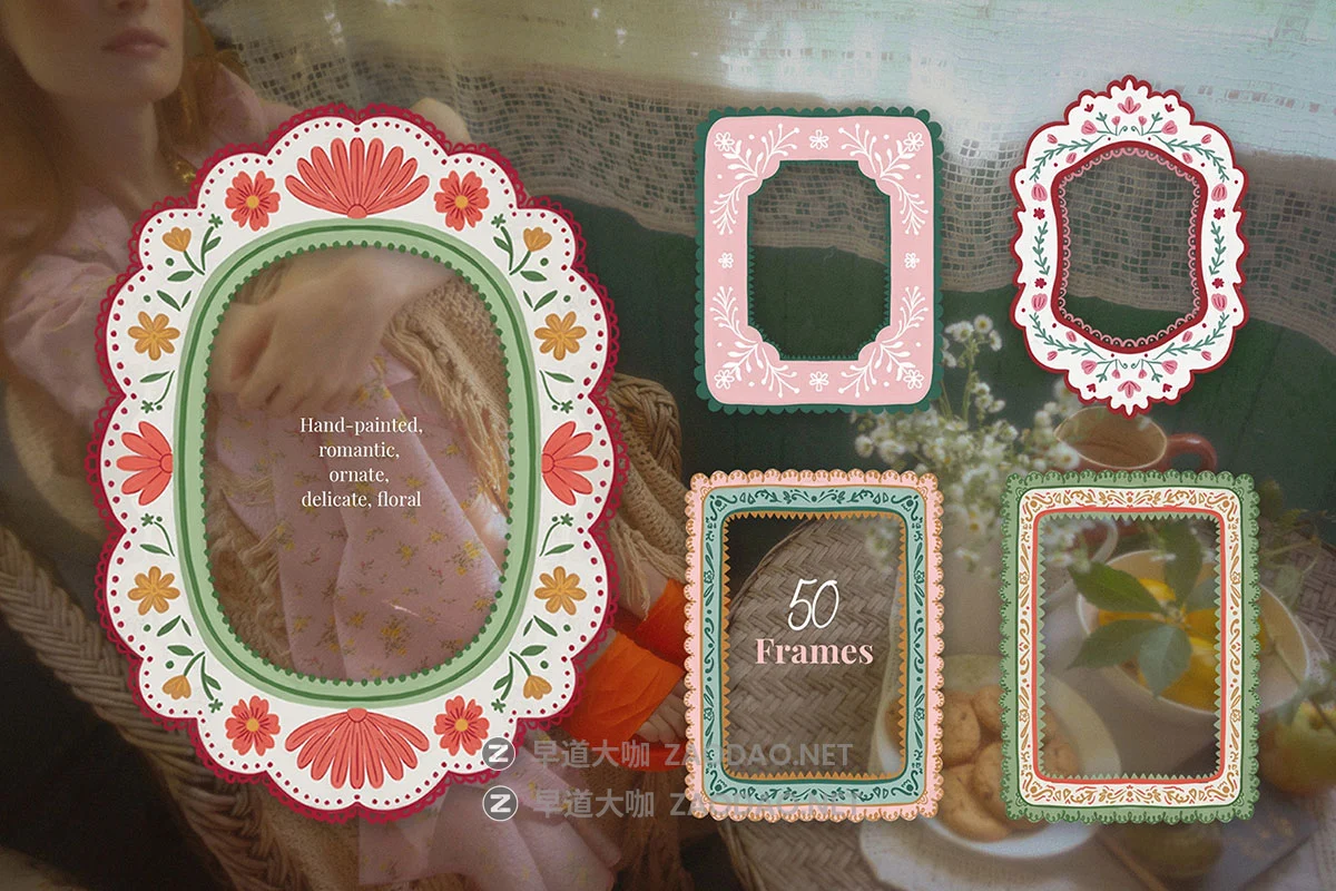 50款怀旧梦幻浪漫童话般婚礼手绘蕾丝风格花卉相框边框PNG免抠图设计素材 Cottagecore Decorative Frame clipart插图11 50款怀旧梦幻浪漫童话般婚礼手绘蕾丝风格花卉相框边框PNG免抠图设计素材 Cottagecore Decorative Frame clipart插图11