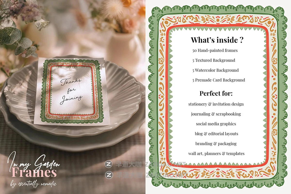 50款怀旧梦幻浪漫童话般婚礼手绘蕾丝风格花卉相框边框PNG免抠图设计素材 Cottagecore Decorative Frame clipart插图3 50款怀旧梦幻浪漫童话般婚礼手绘蕾丝风格花卉相框边框PNG免抠图设计素材 Cottagecore Decorative Frame clipart插图3