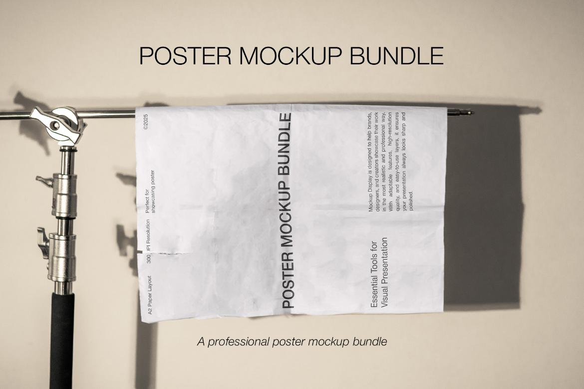 5款悬挂式海报报纸视觉画面设计展示效果图psd样机mockup模板素材 Poster Mockup Bundle插图 5款悬挂式海报报纸视觉画面设计展示效果图psd样机mockup模板素材 Poster Mockup Bundle插图