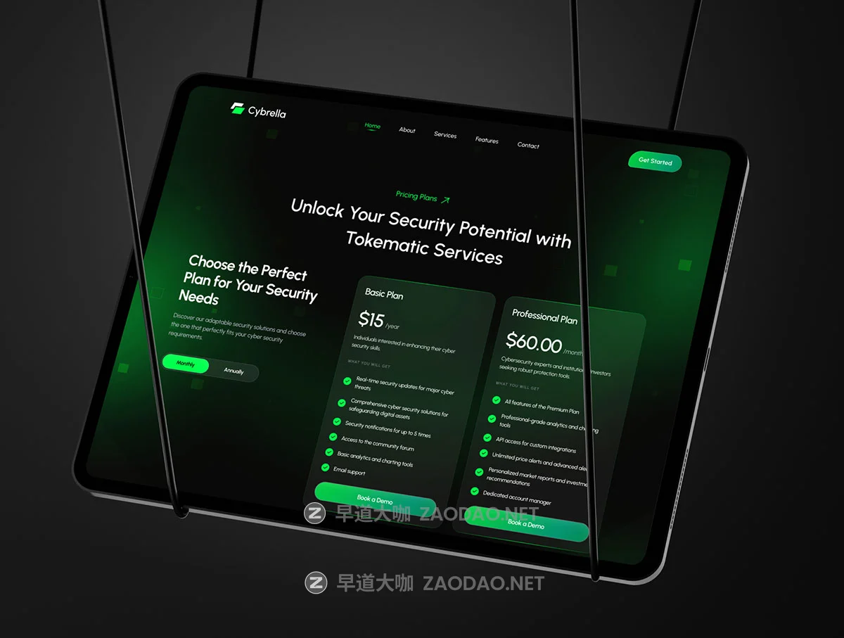 12+屏高保真暗调网络安全信息科技技术服务网站SaaS平台ui界面设计figma格式模板套件 Cybrella – Cyber Security Website UI Kit插图5 12+屏高保真暗调网络安全信息科技技术服务网站SaaS平台ui界面设计figma格式模板套件 Cybrella – Cyber Security Website UI Kit插图5
