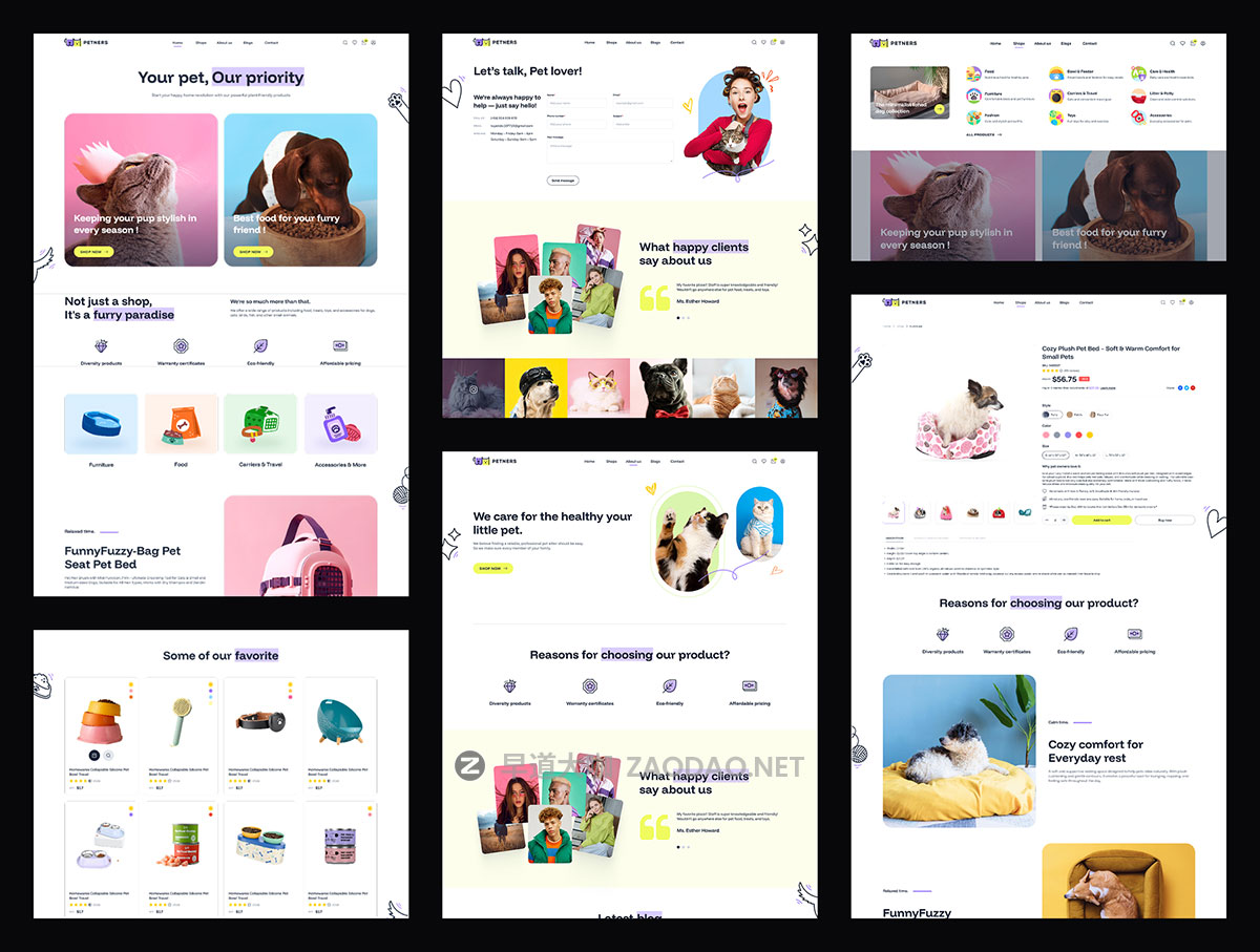 46屏响应式专业宠物护理物品食品玩具商店电商网站ui界面设计figma模板ui套件 Ecommerce UI Kit for Pet shop – Figma插图3 46屏响应式专业宠物护理物品食品玩具商店电商网站ui界面设计figma模板ui套件 Ecommerce UI Kit for Pet shop – Figma插图3