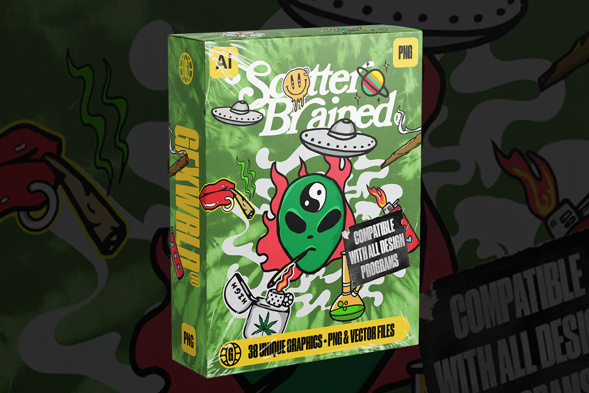 38款超现实涂鸦迷幻420文化创意手绘图形贴纸服装印花png免抠图/ai矢量设计素材 Gfxwrld – Scatterbrained Sketch Pack (420 Edition)特色图 38款超现实涂鸦迷幻420文化创意手绘图形贴纸服装印花png免抠图/ai矢量设计素材 Gfxwrld – Scatterbrained Sketch Pack (420 Edition)