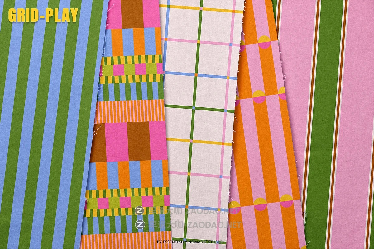 50款现代经典北欧几何撞色格纹四方连续无缝拼接图案纹样矢量素材 Grid Play – Stripes & Plaids Seamless Patterns插图10 50款现代经典北欧几何撞色格纹四方连续无缝拼接图案纹样矢量素材 Grid Play – Stripes & Plaids Seamless Patterns插图10