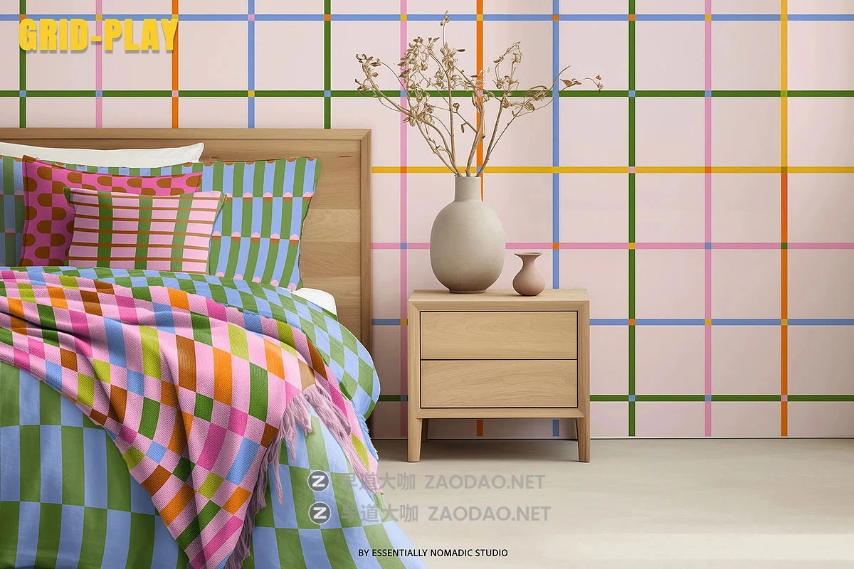 50款现代经典北欧几何撞色格纹四方连续无缝拼接图案纹样矢量素材 Grid Play – Stripes & Plaids Seamless Patterns插图7 50款现代经典北欧几何撞色格纹四方连续无缝拼接图案纹样矢量素材 Grid Play – Stripes & Plaids Seamless Patterns插图7