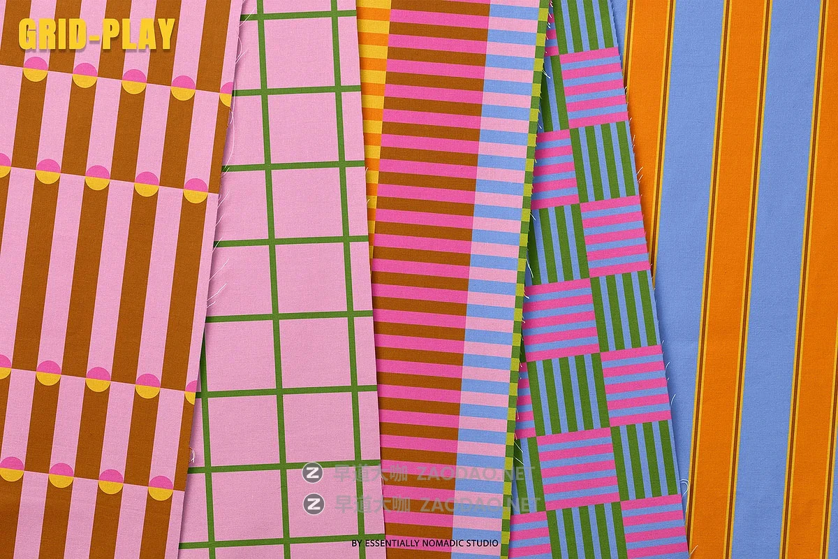50款现代经典北欧几何撞色格纹四方连续无缝拼接图案纹样矢量素材 Grid Play – Stripes & Plaids Seamless Patterns插图1 50款现代经典北欧几何撞色格纹四方连续无缝拼接图案纹样矢量素材 Grid Play – Stripes & Plaids Seamless Patterns插图1