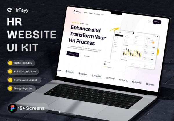 15屏HR人力资源项目跟踪业绩休假考勤薪资管理平台ui界面设计figma模板套件 HrPayy – Hr Website UI Kit特色图 15屏HR人力资源项目跟踪业绩休假考勤薪资管理平台ui界面设计figma模板套件 HrPayy – Hr Website UI Kit