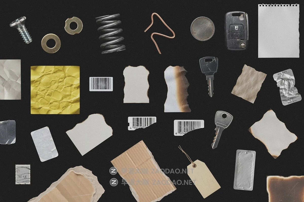 79款活力复古就金属垃圾杂物文具纸片混合拼贴png免抠图片素材 Hyper Junks Graphic Elements插图2 79款活力复古就金属垃圾杂物文具纸片混合拼贴png免抠图片素材 Hyper Junks Graphic Elements插图2