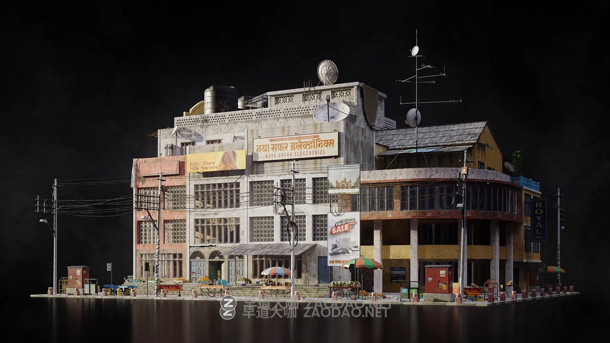 印度新德里城市街道环境建筑3D模型资产Blender/FBX/MAX格式 KitBash3D – New Delhi插图2 印度新德里城市街道环境建筑3D模型资产Blender/FBX/MAX格式 KitBash3D – New Delhi插图2