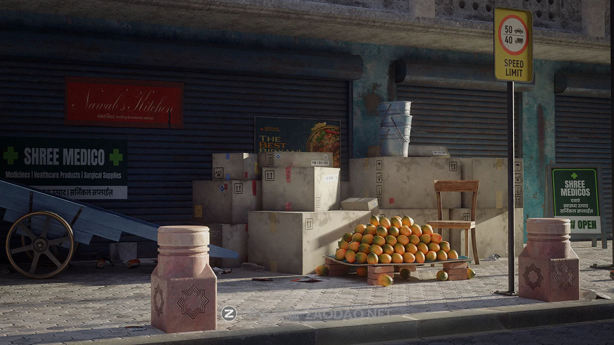 印度新德里城市街道环境建筑3D模型资产Blender/FBX/MAX格式 KitBash3D – New Delhi插图9 印度新德里城市街道环境建筑3D模型资产Blender/FBX/MAX格式 KitBash3D – New Delhi插图9