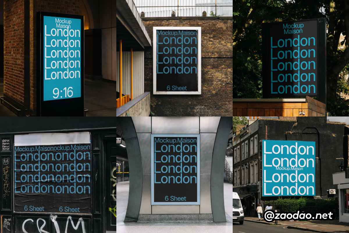 7款英国伦敦城市街头地铁站广告牌海报标牌设计ps展示效果图样机mockup模板 Mockup.Maison – London 2 Collection P3特色图 7款英国伦敦城市街头地铁站广告牌海报标牌设计ps展示效果图样机mockup模板 Mockup.Maison – London 2 Collection P3