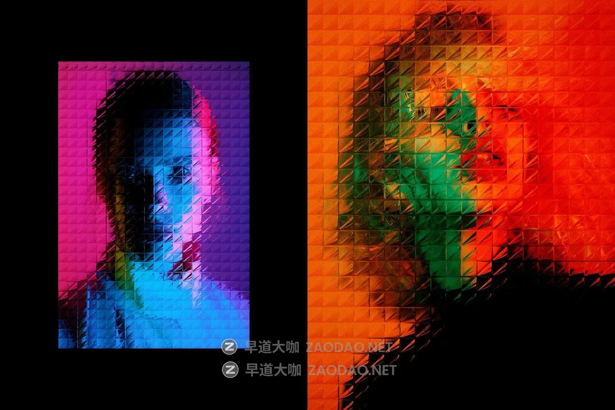 潮流折射马赛克玻璃照片修图效果ps特效滤镜插件样机 Mosaic Glass Photo Effect插图4 潮流折射马赛克玻璃照片修图效果ps特效滤镜插件样机 Mosaic Glass Photo Effect插图4