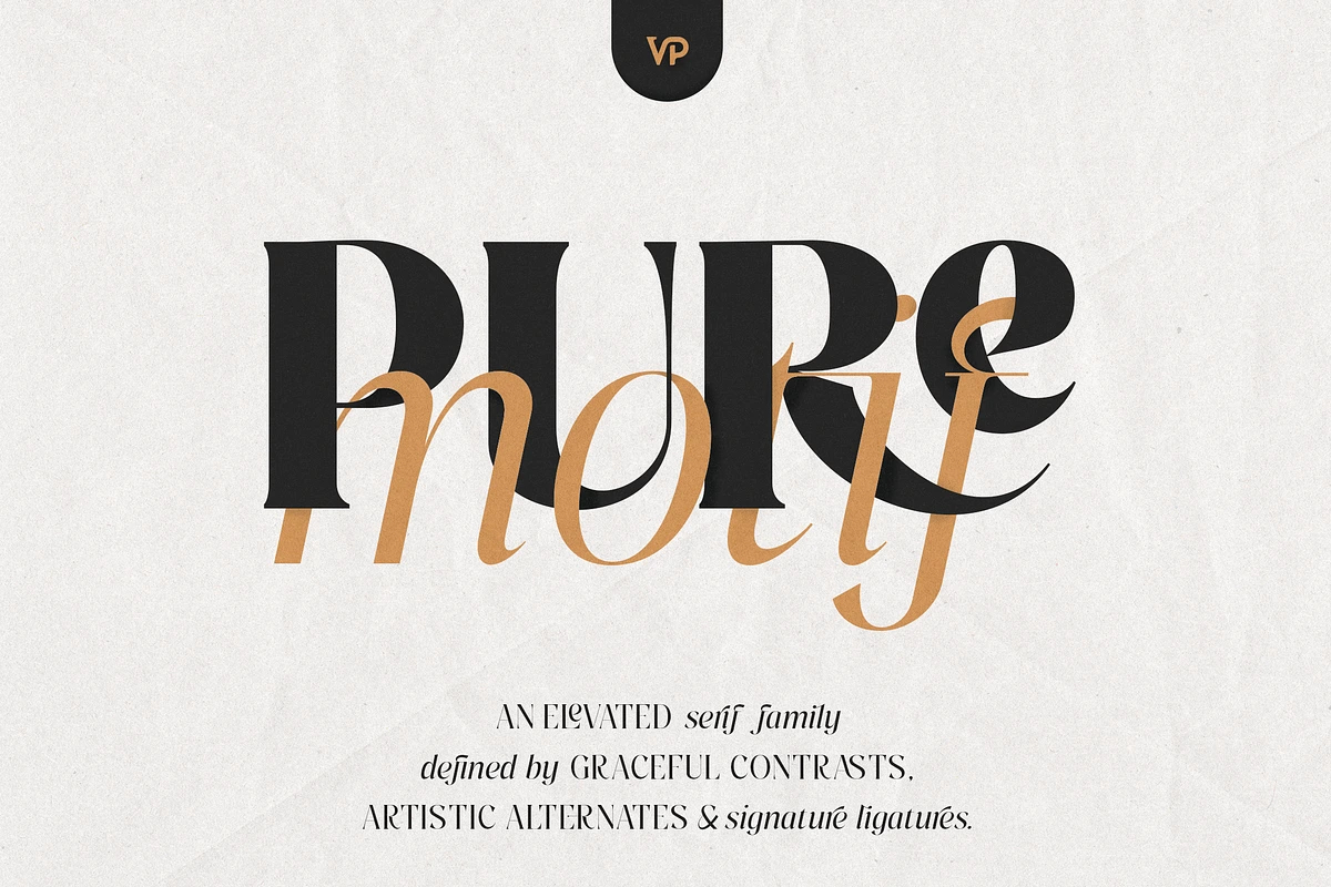 MyFonts – Pure Motif Font Family 18款字重经典永恒情感奢华品牌包装叙事品牌标题logo设计衬线英文字体特色图 MyFonts – Pure Motif Font Family 18款字重经典永恒情感奢华品牌包装叙事品牌标题logo设计衬线英文字体