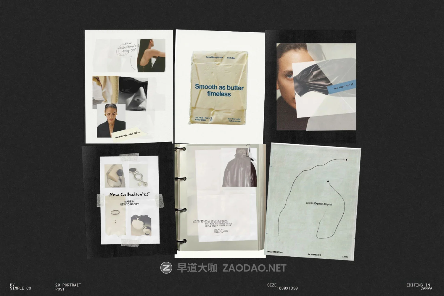 现代美学撕纸拼贴艺术情绪版生活方式品牌营社交媒体设计CANVA模板素材 ORZA | SOCIAL MEDIA KIT插图 现代美学撕纸拼贴艺术情绪版生活方式品牌营社交媒体设计CANVA模板素材 ORZA | SOCIAL MEDIA KIT插图