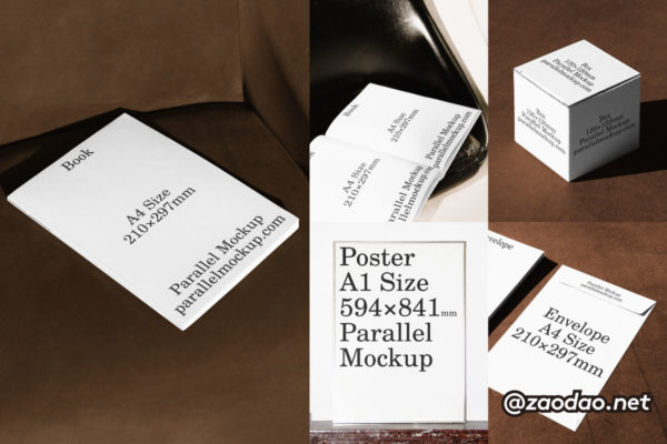 6款质感办公用品书籍画册名片包装盒信封作品集vi设计展示贴图psd样机 Parallel Mockup – Office Collection A P2特色图 6款质感办公用品书籍画册名片包装盒信封作品集vi设计展示贴图psd样机 Parallel Mockup – Office Collection A P2